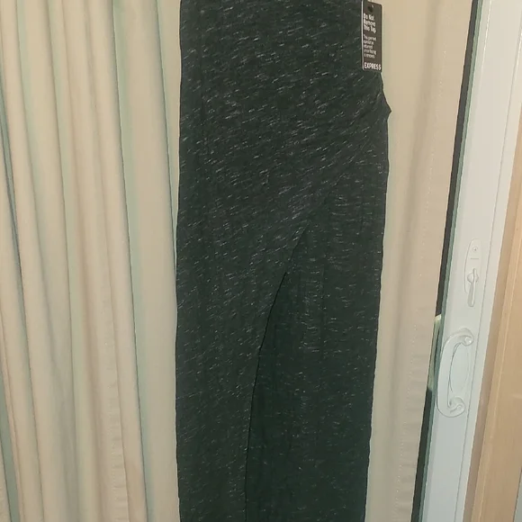 Express Dark Grey Marled V-Neck Sleeveless Maxi Dress - Picture 5 of 8